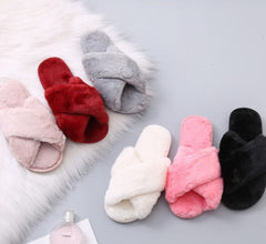 Winter Women Home Slippers With Faux
