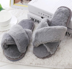 Winter Women Home Slippers With Faux